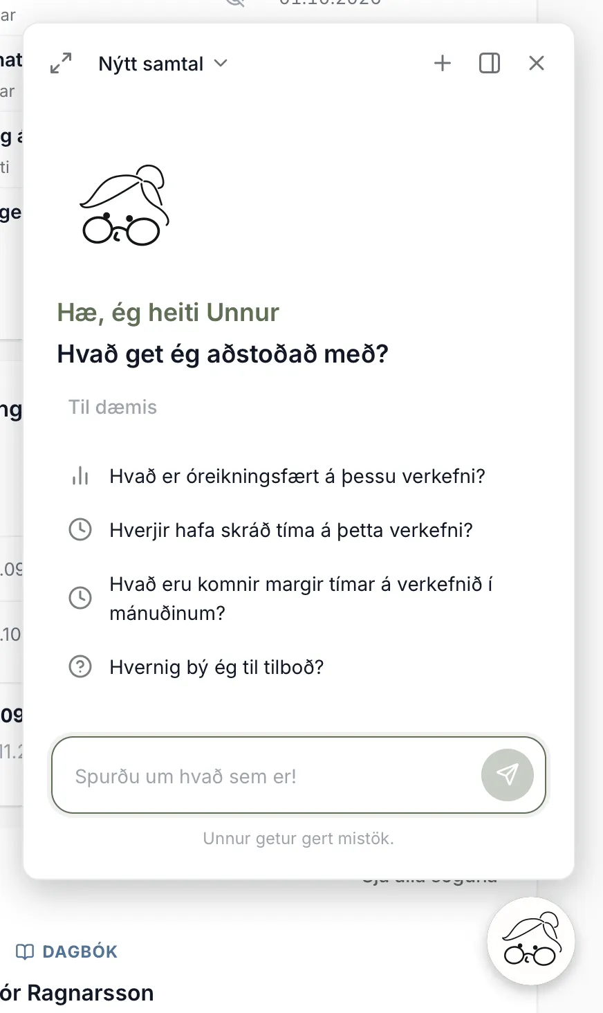 Glugginn opnaður á verkefnasíðu. Fyrstu þrjár tillögurnar eiga við verkefnið.