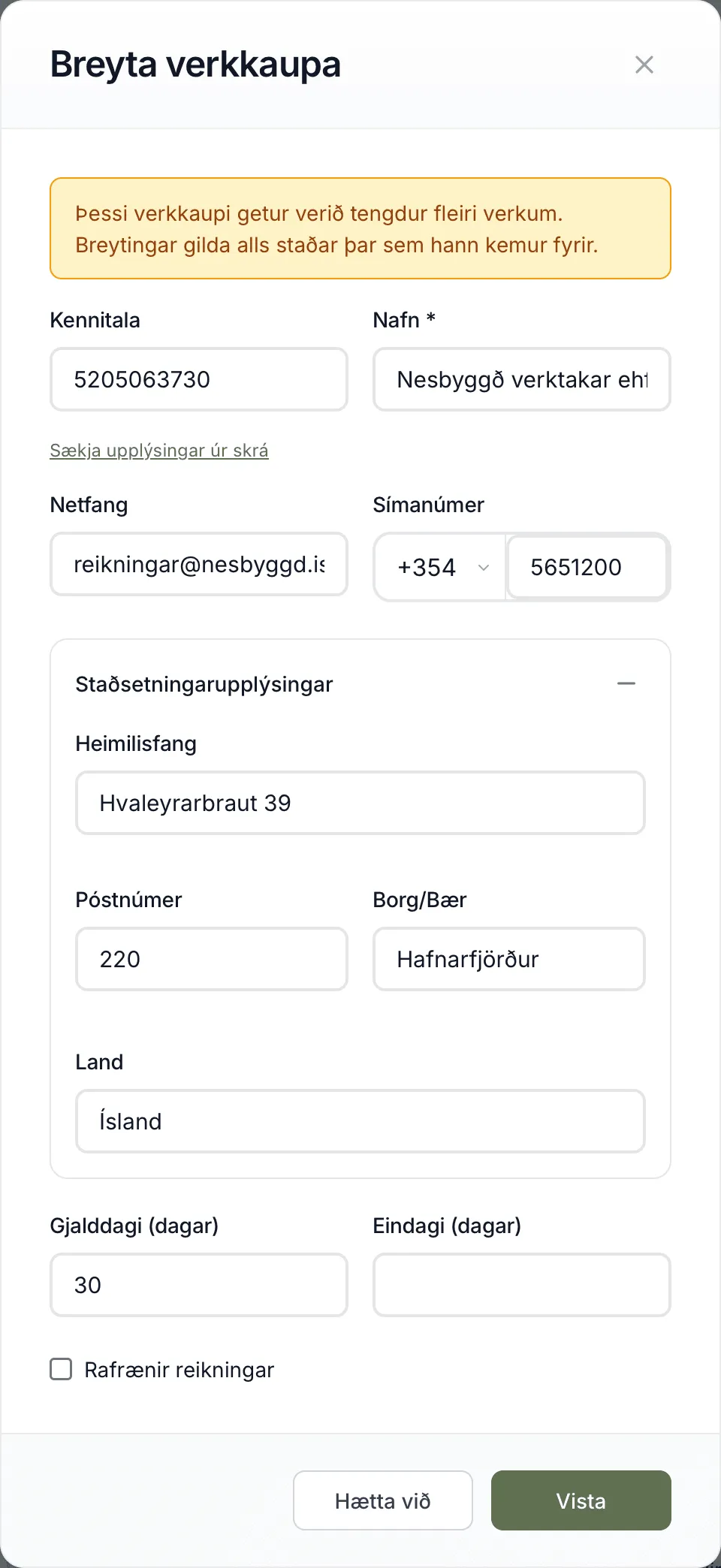 Glugginn Breyta verkkaupa.