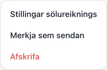 Valmyndin með punktunum þremur á reikningi.