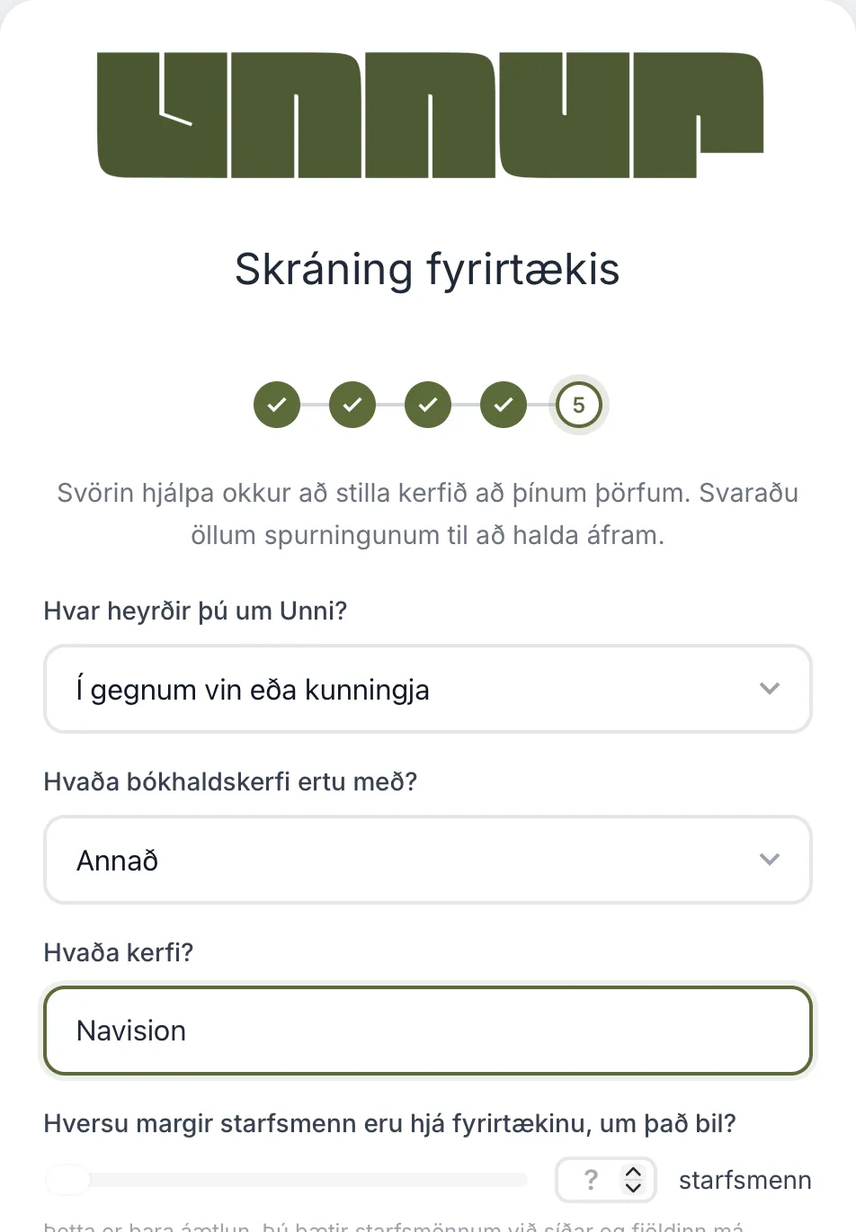 Fimmta skrefið: spurningarnar