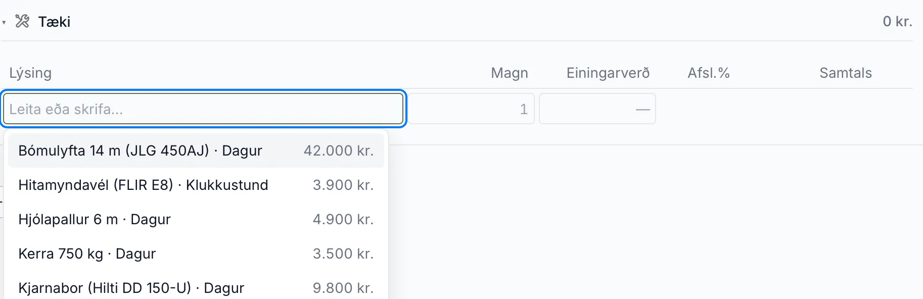 Tæki með dagverði eða tímaverði.
