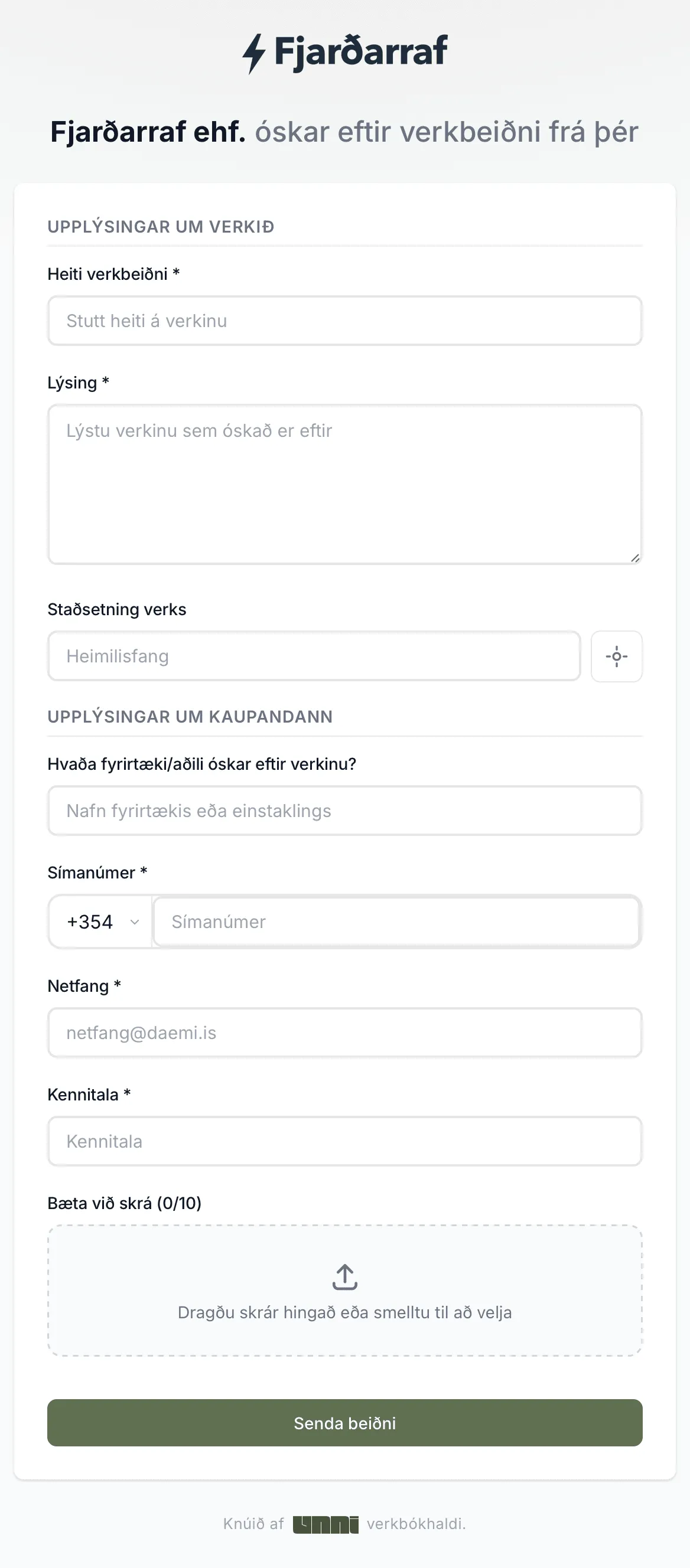 Formið af almenna hlekknum
