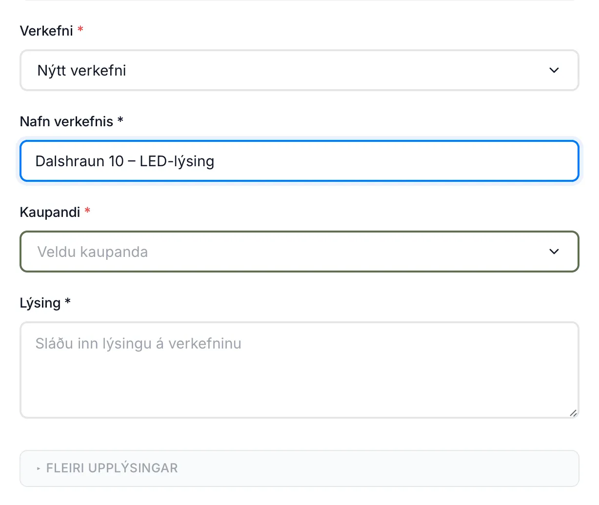 Nýtt verkefni stofnað beint úr úthlutun